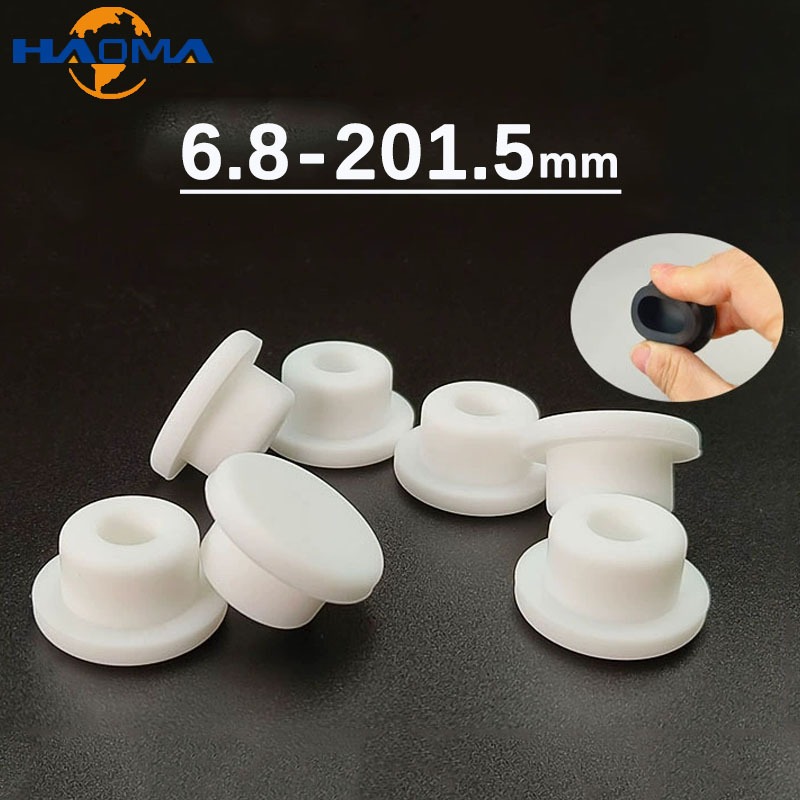 สีดําและสีขาวซิลิโคนยางปลั๊กรูใน Stopper ตาไก่ Joint เครื่องซักผ้ากันน้ําแหวนป้องกันปลั๊กเกลียวฝาครอบ Nut Cap T-plug รอบ 6.8-68.6 มม.