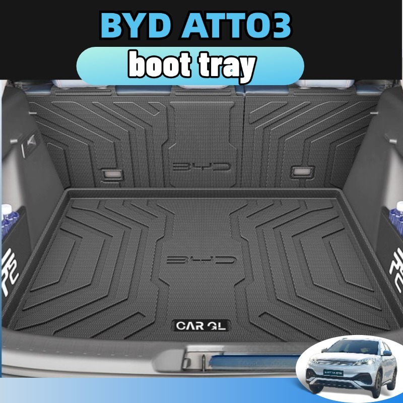 Byd atto3 2023-2025 เสื่อท้ายรถ พรมปูพื้น tpe/xpe ป้องกันรอยขีดข่วน และทนต่อการสึกหรอ ประดับยนต์ boot tray ของแต่งรถยนต