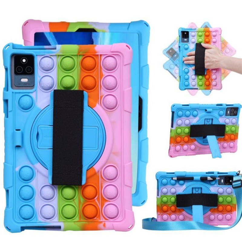 เคสแท็บเล็ตซิลิโคนสําหรับ KINGZONE KZ9 แท็บเล็ต 10.1 นิ้วฝาครอบขาตั้งเด็ก pop it push bubble ฝาครอบก