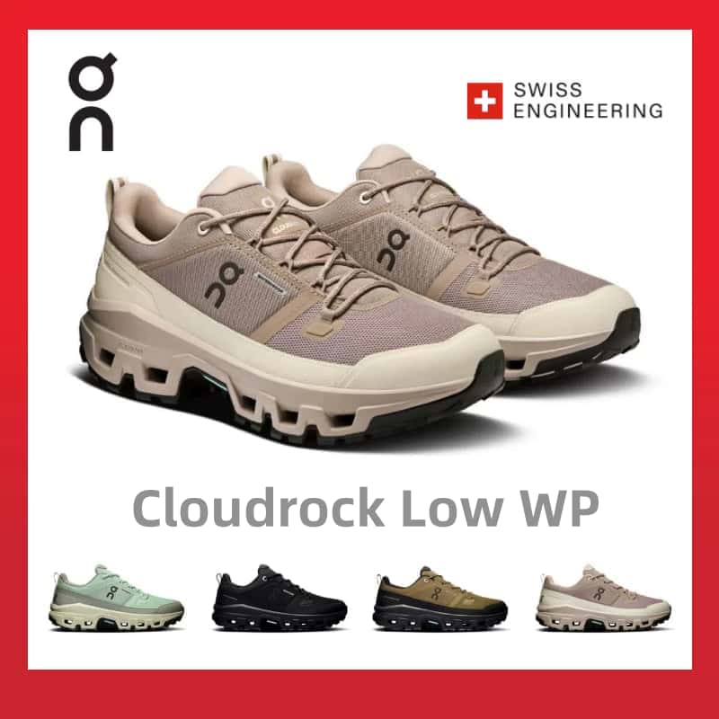 On Cloudrock Low WP 2025สินค้าใหม่รองเท้าเดินป่ากันน้ําสําหรับบุรุษและสตรี