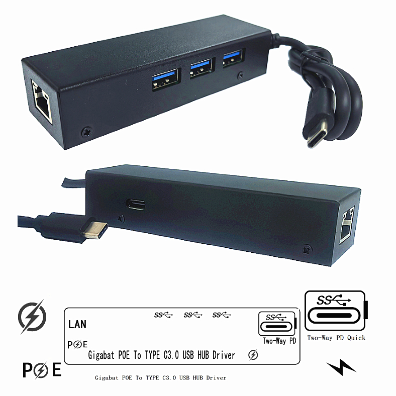 ไดรเวอร์ USB HUB Gigabit POE เป็น Type-C3.0