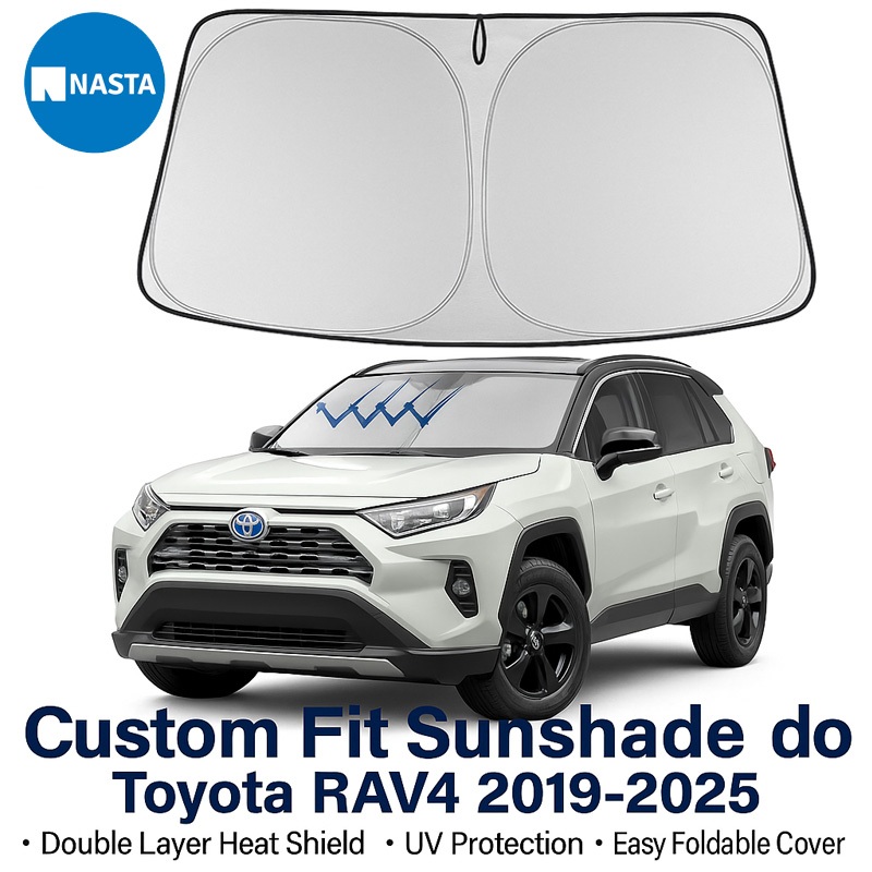 NASTA Custom Fit Sunshade สําหรับ Toyota RAV4 2019-2025 Double Layer ความร้อน UV ป้องกันง่ายพับกระจก