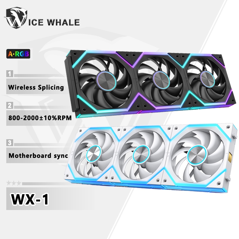ICE Whale WX-1 Modular Wireless Splicing PC 120 มม.พัดลมระบายความร้อน 5V 3PIN ARGB Infinite Mirror Effect สําหรับระบายความร้อนด้วยอากาศและกระจายความร้อนของกรณี