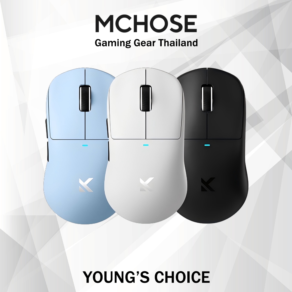 MCHOSE M7 เมาส์ไร้สาย เมาส์สําหรับเล่นเกมไร้สาย PAW3395 เมาส์สําหรับเล่นเกมขนาดใหญ่เมาส์ Tri-Mode แบบมีสาย 2.4g ไร้สายบลูทูธ