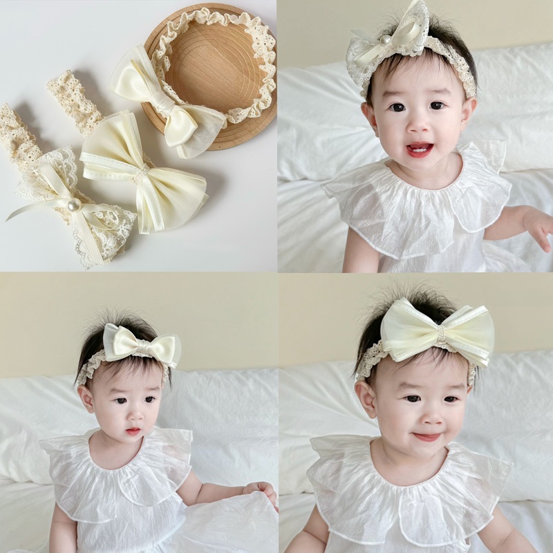 0-3 ปีเด็กสาว ชม. หูฟัง ลูกไม้โบว์ ชม. หูฟัง น่ารักสไตล์เจ้าหญิงหวาน