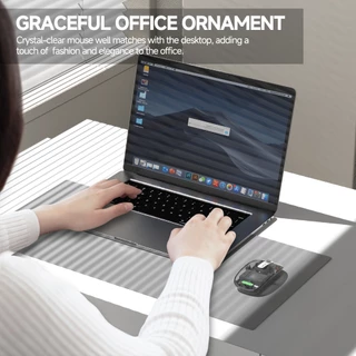 GOOJODOQ เมาส์บลูทูธโปร่งใสไร้สาย DPI สําหรับแล็ปท็อป iPad ชาร์จแท็บเล็ตเงียบ Android