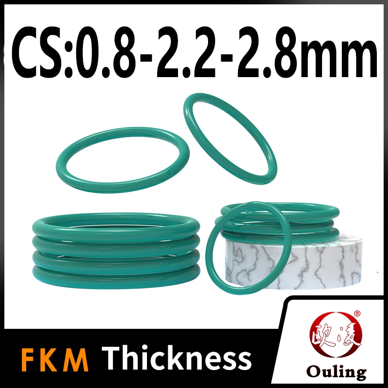 Ouling CS0.8/2.2/2.8 มม.สีเขียว FKM OD3-35 มม. Fluororubber FPM O-Ring แหวนเครื่องซักผ้าแหวนปิดผนึก
