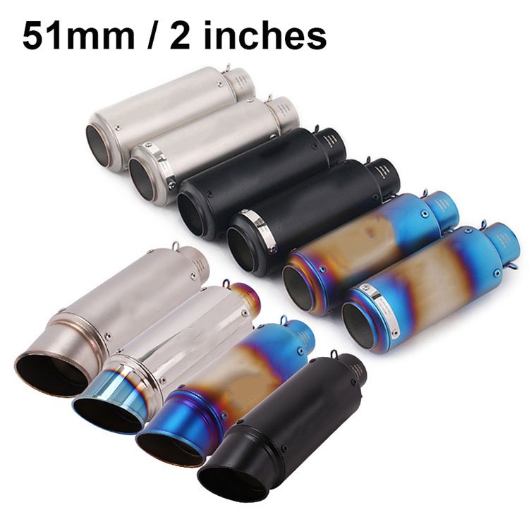 51 มม. / 2 INCHES Universal รถจักรยานยนต์ท่อไอเสียท่อไอเสียท่อไอเสียท่อไอเสียสแตนเลสท่อหาง