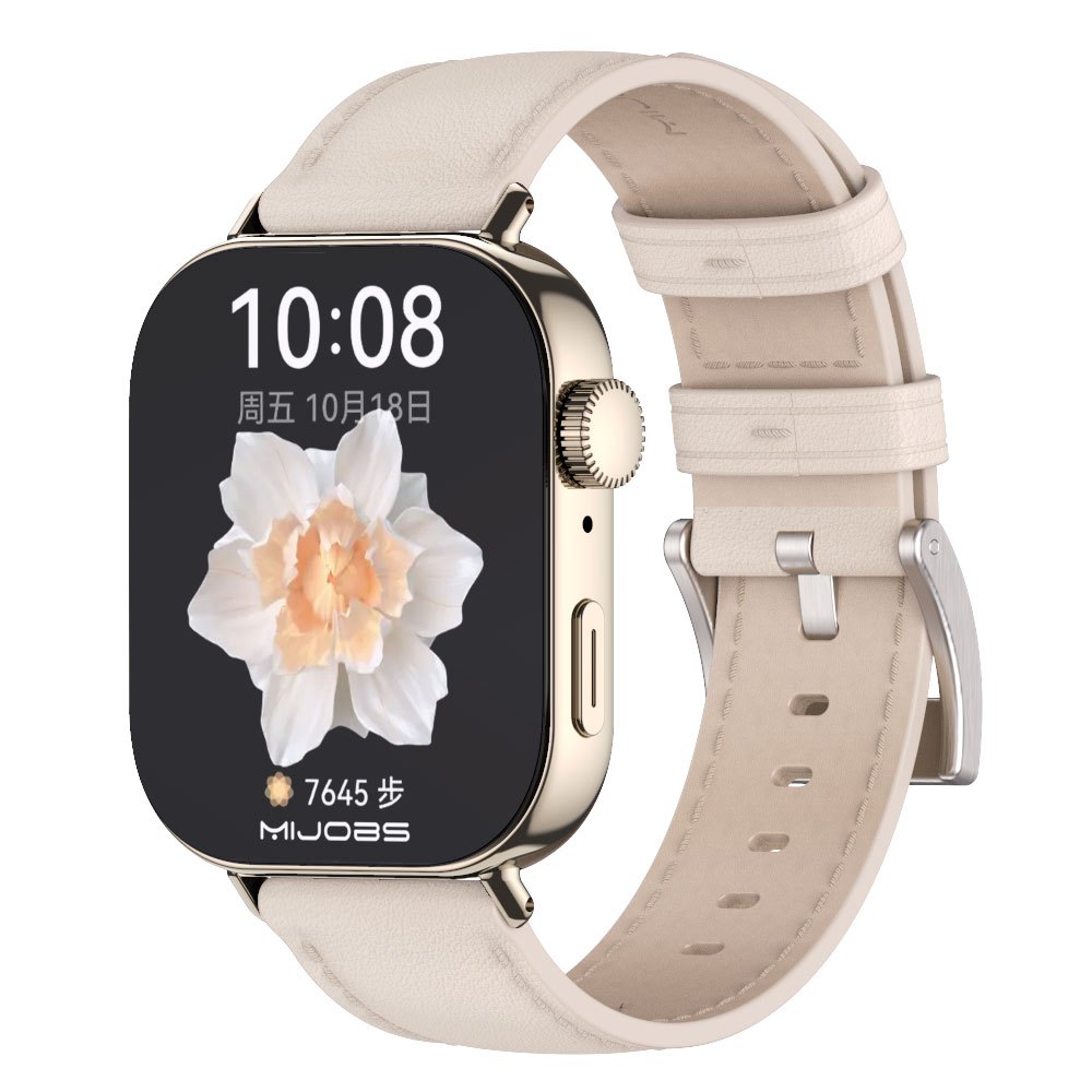MIJOBS สำหรับ Huawei Watch Fit 5/5 Pro /Fit 4/4 Pro /Fit 3 สายหนังแท้ เหมาะสำหรับข้อมือเล็ก สายนาฬิกาผู้หญิง ขั้วต่อปลดเร็วแบบโลหะ