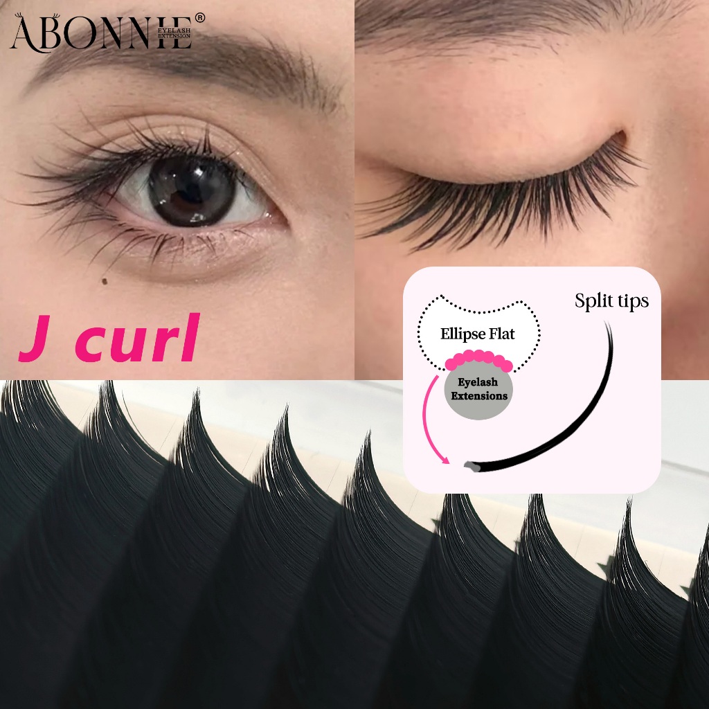 Abononnie J Curl Ellipse ต่อขนตาแบบแบน