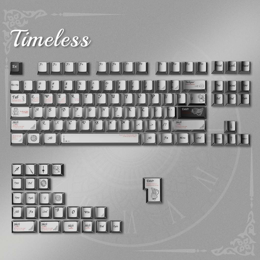 Womier Timeless 112 คีย์ Cherry Profile Metallic Coating Keycaps Set