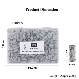 100 ชิ้น/กล่อง 3 มม.Mini Sanding Bands กับ Mandrel ชุดสําหรับ Dead Skin Calluses ขัดเล็บไฟฟ้าเจาะ Bits เล็บเครื่องมือ