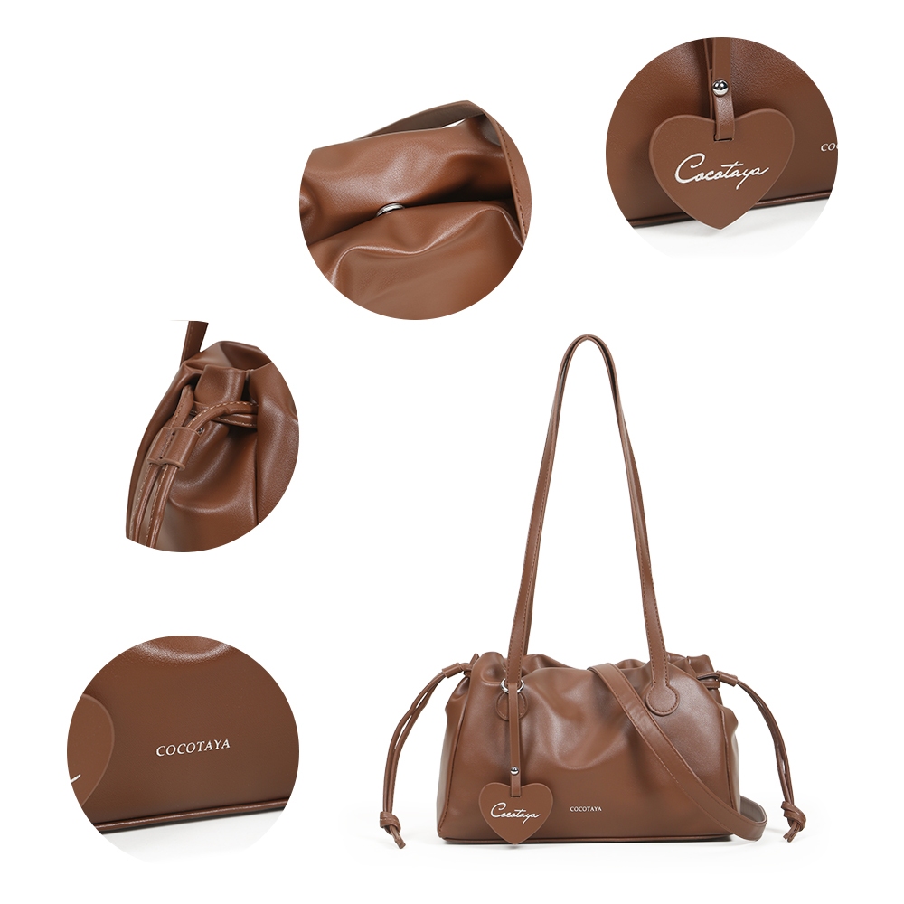 (COCOTAYA) Dannia Bag กระเป๋าสุภาพสตรีแฟชั่น Retro อินเทรนด์กระเป๋าสะพายหนัง pu กระเป๋าสะพายข้าง - 1