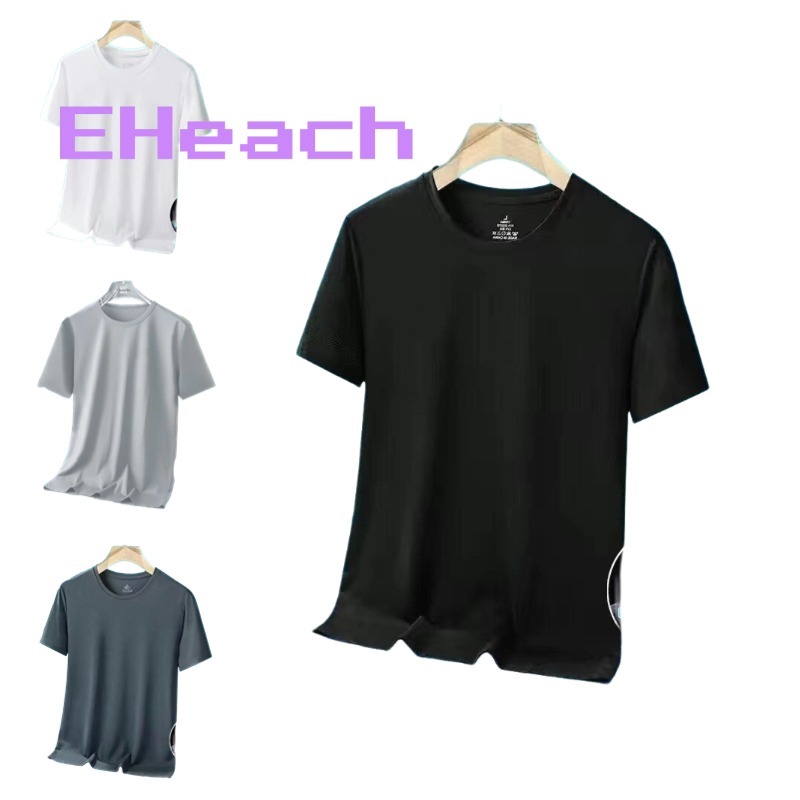 EHeach Summer ร้อนน้ำแข็งผ้าไหมเย็นระบายเสื้อยืด