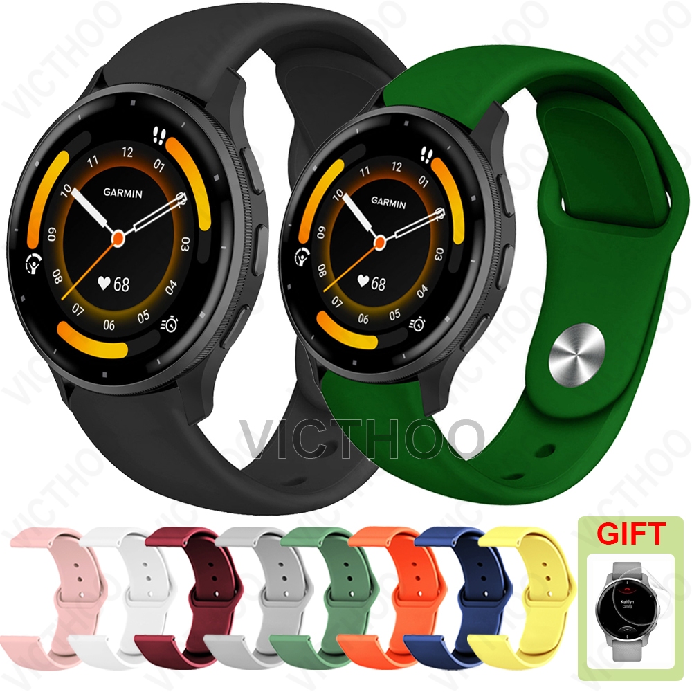 สายนาฬิกาสายนาฬิกาซิลิโคนอุปกรณ์เสริมสําหรับ Garmin Venu 4 45mm 41mm / Venu 3 / 3s/ Venu 2 / 2s / 2 Plus / Sq / Sq2
