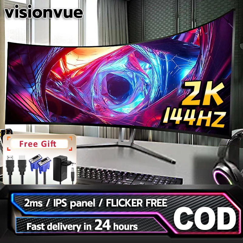 New monitor ลําโพงในตัว LED 24" 22" 15.6" 27" (จอคอมพิวเตอร์) พร้อมลําโพงในตัว HDMI, VGA DP จอภาพ 4K