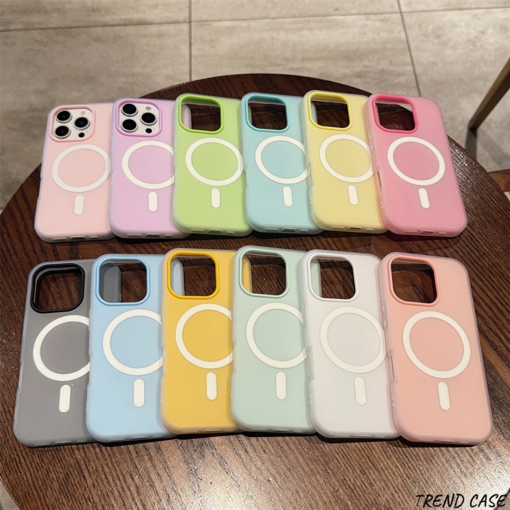 หรูหราสีลูกกวาด 2 ใน 1 เคสโทรศัพท์สําหรับ ไอโฟน 16 15 14 13 12 11 มือโปร สูงสุด บวก เคลือบกันกระแทกแม่เหล็กอ่อน