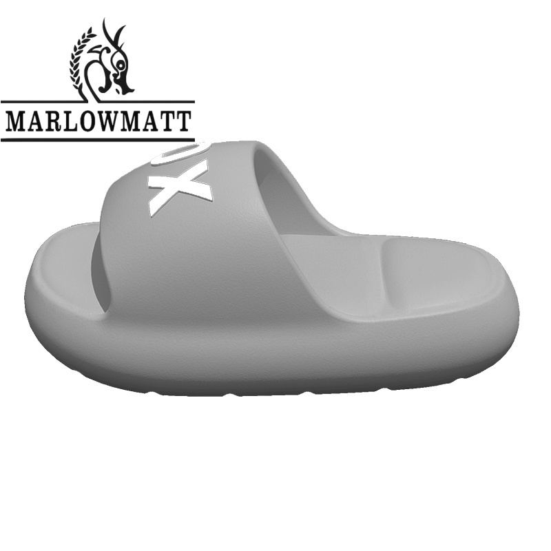 Marlowmatt รองเท้าแตะสุภาพสตรีคู่รองเท้าแตะในร่ม Soft Sole Simple กันน้ํา Anti-slip