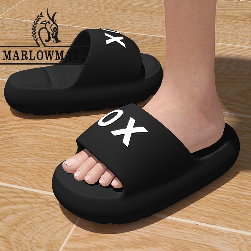 Marlowmatt รองเท้าแตะสุภาพสตรีคู่รองเท้าแตะในร่ม Soft Sole Simple กันน้ํา Anti-slip
