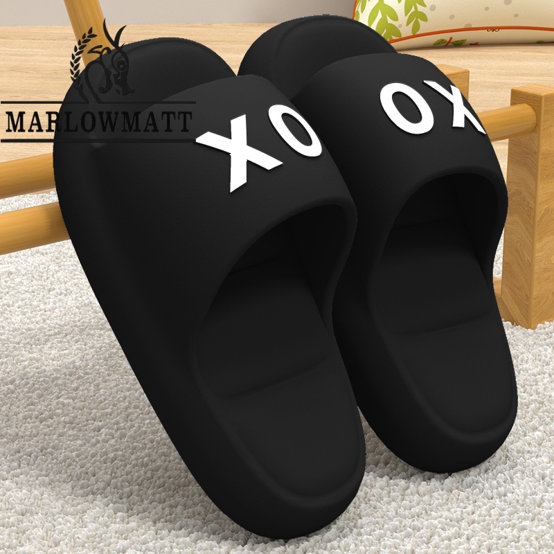 Marlowmatt รองเท้าแตะสุภาพสตรีคู่รองเท้าแตะในร่ม Soft Sole Simple กันน้ํา Anti-slip