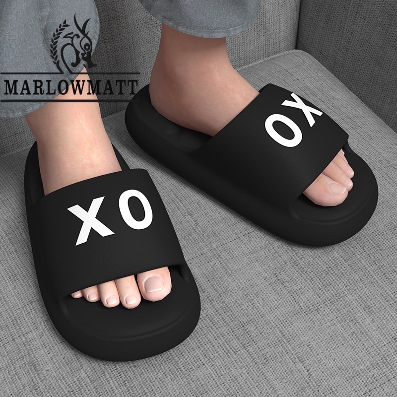 Marlowmatt รองเท้าแตะสุภาพสตรีคู่รองเท้าแตะในร่ม Soft Sole Simple กันน้ํา Anti-slip