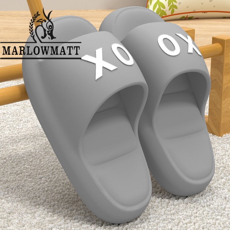 Marlowmatt รองเท้าแตะสุภาพสตรีคู่รองเท้าแตะในร่ม Soft Sole Simple กันน้ํา Anti-slip