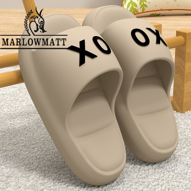 Marlowmatt รองเท้าแตะสุภาพสตรีคู่รองเท้าแตะในร่ม Soft Sole Simple กันน้ํา Anti-slip