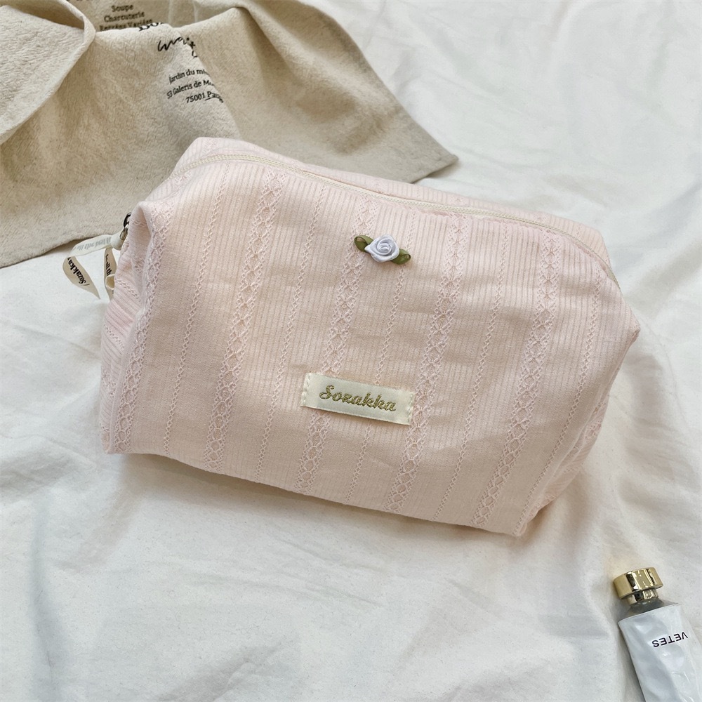 กุหลาบ, กระเป๋าเครื่องสําอางความจุขนาดใหญ่, กระเป๋าเก็บของนักเรียน, กระเป๋าใส่อุปกรณ์อาบน้ํา 22x12x11ซม - รูปที่ 6