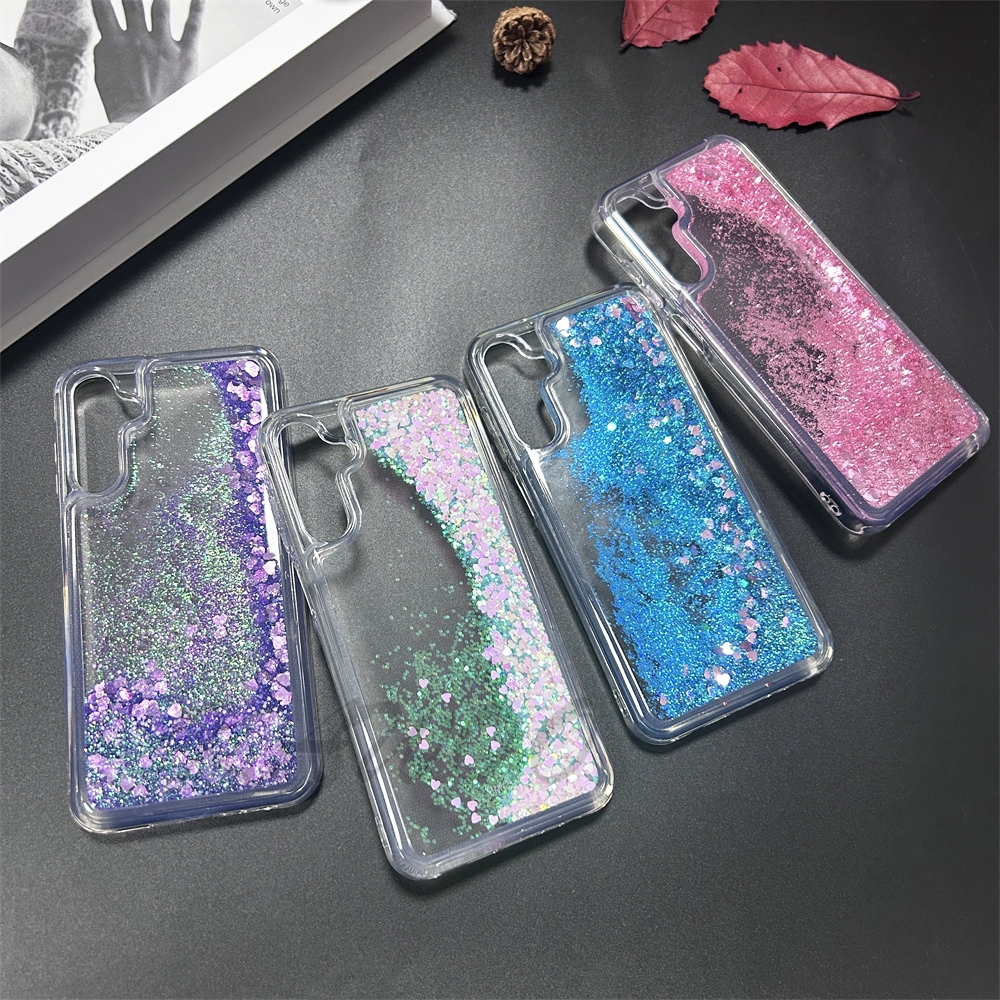SAMSUNG สําหรับSamsung A15 A05S A16 A33 A06 A05 A35 A55 Glitter Quicksand Blingติดตามนุ่มเคสโทรศัพท์
