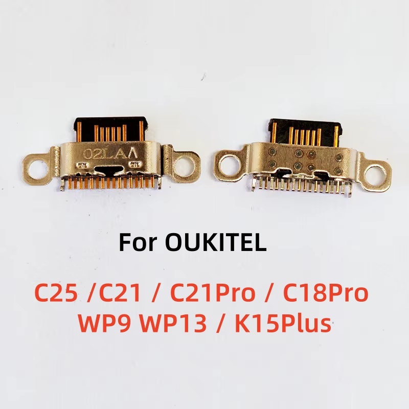 2-10 ชิ้นแท่นชาร์จ USB Charger พอร์ตเชื่อมต่อ Contact ซ็อกเก็ตแจ็คประเภท C ปลั๊กสําหรับ Oukitel C25 /C21 / C21Pro / C18 Pro / C18Pro /WP9 WP13 / K15 Plus K15Plus