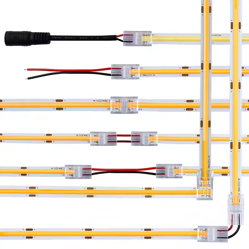 8 มม.2pin COB LED Strip Connector เทปไฟ L รูปร่าง LED มุมตัวเชื่อมต่อสําหรับ SMD COB 5050 2835 Strip