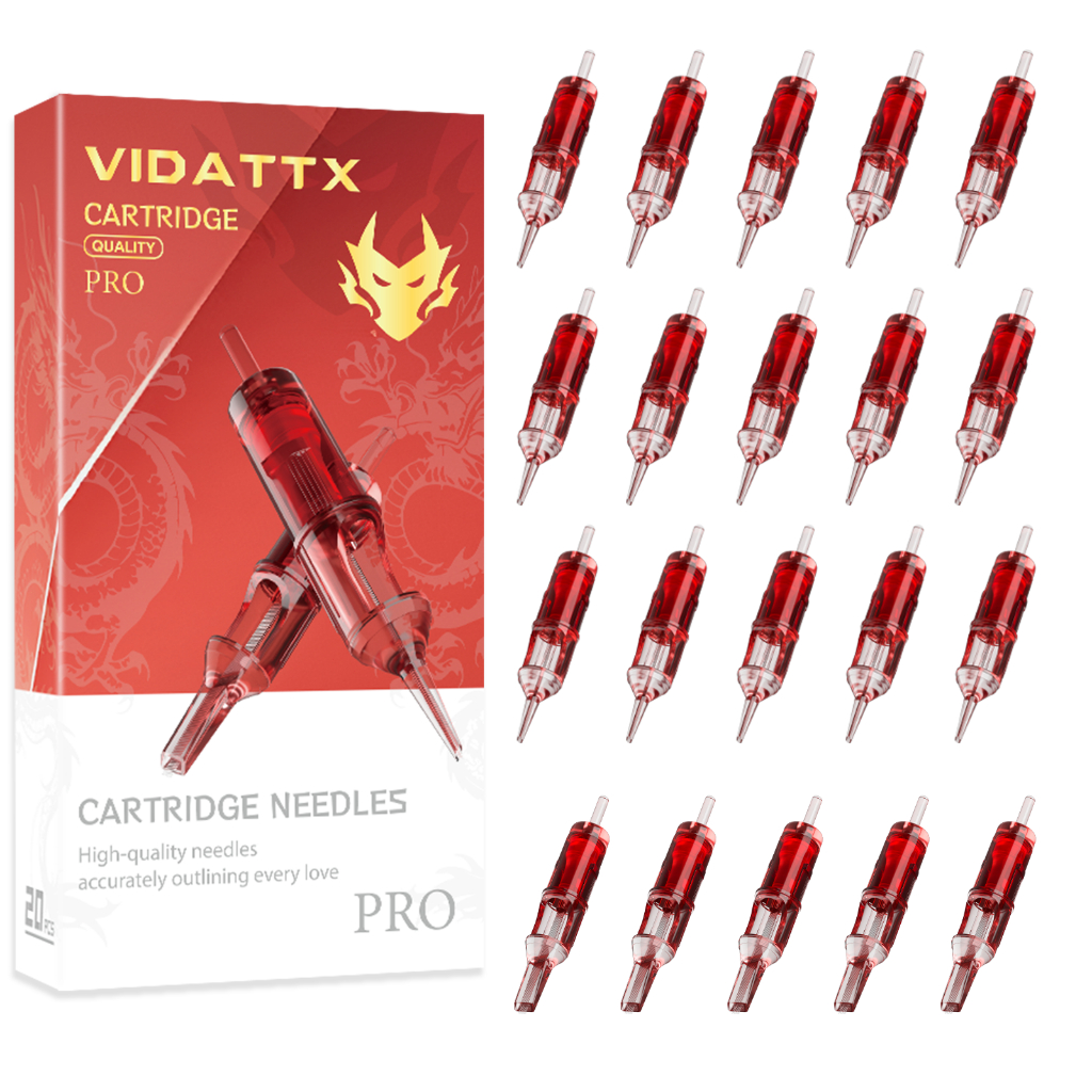 VIDATTX ตลับเข็มสัก, #10 มาตรฐานสารพัน20ชิ้น/กล่องทิ้งสักตลับหมึกเข็มรอบซับสําหรับเครื่องสักแต่งหน้าถาวรและศิลปิน