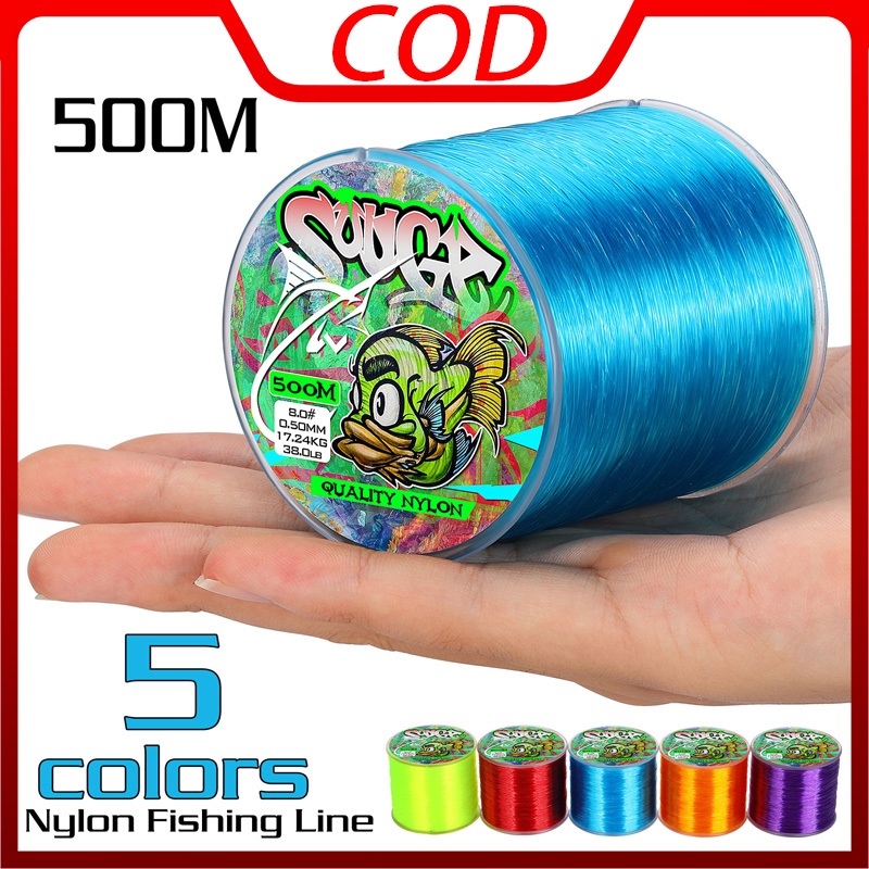 Sougayilang 5 สีสายตกปลาไนลอน 500 เมตร 7-38 Lb สายตกปลาสําหรับตกปลาสายตกปลา