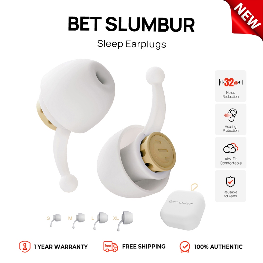 BET SLUMBUR ที่อุดหูนอน ลดเสียงได้ถึง 32dB ใส่สบาย ระบายอากาศดี ป้องกันเสียงรบกวน ใช้ซ้ำได้ มาพร้อมจ