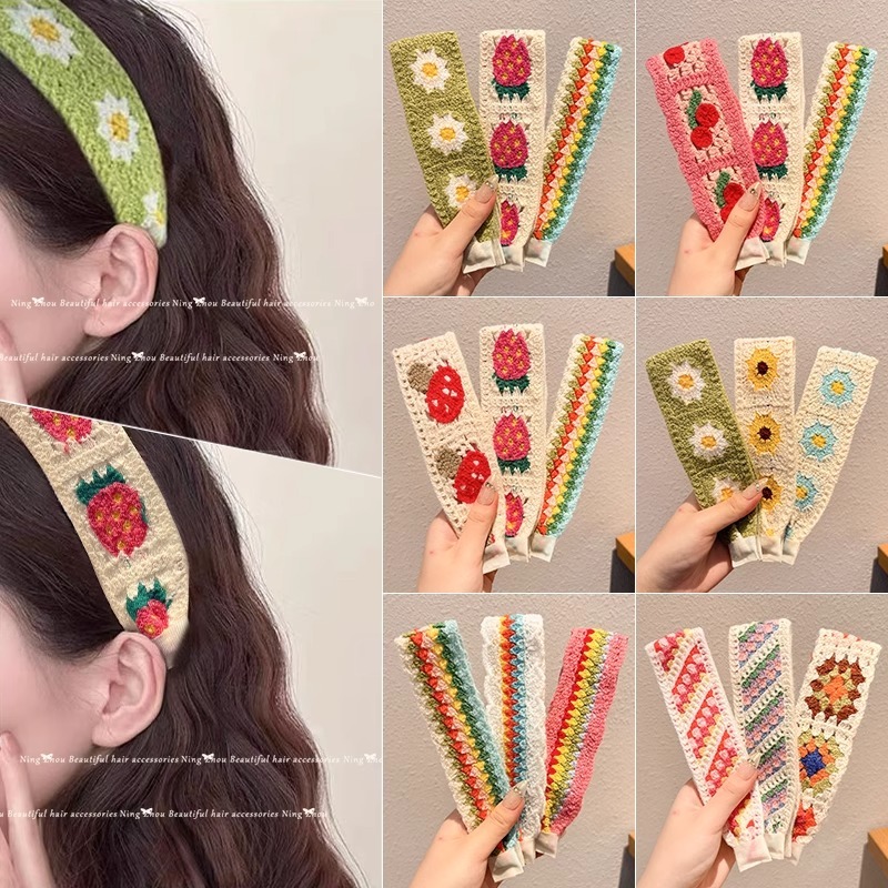 ดอกไม้ฝรั่งเศสถักแถบคาดศีรษะ Velcro ผู้ใหญ่ Bangs ดอกไม้ Hairband แถบคาดศีรษะ Headwear