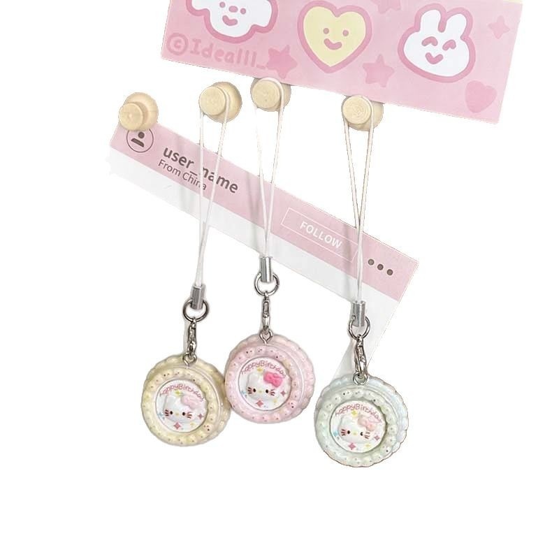 มาโคร การ์ตูนจําลองเค้กวันเกิด Hello Kitty พวงกุญแจกระเป๋าจี้ตกแต่งโทรศัพท์มือถือโซ่เชือกเส้นเล็กคู่แฟนของขวัญ - รูปที่ 5