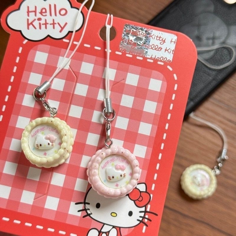 มาโคร การ์ตูนจําลองเค้กวันเกิด Hello Kitty พวงกุญแจกระเป๋าจี้ตกแต่งโทรศัพท์มือถือโซ่เชือกเส้นเล็กคู่แฟนของขวัญ - รูปที่ 2