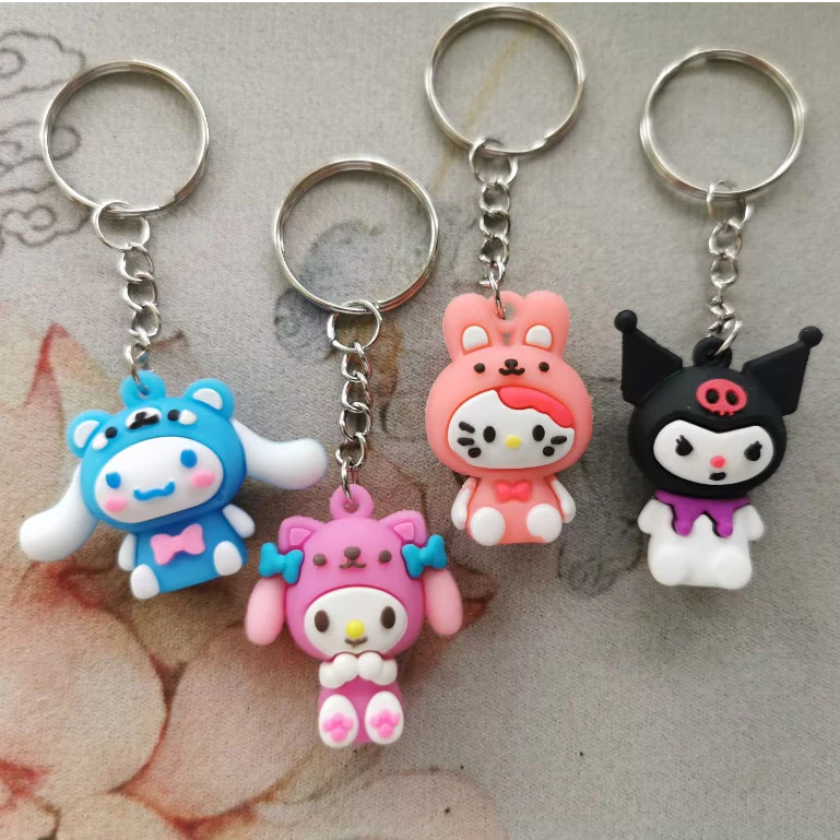 Creative Kuromi พวงกุญแจจี้ 3D การ์ตูนตุ๊กตาประณีตกระเป๋าแขวนตกแต่งของขวัญเด็ก