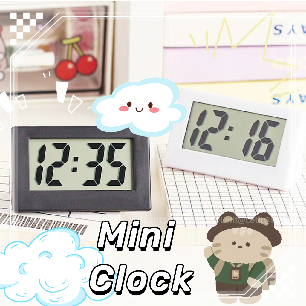【Letit】นาฬิกาตั้งโต๊ะดิจิทัล LCD ขนาดเล็ก แบบพกพา เรียบง่าย