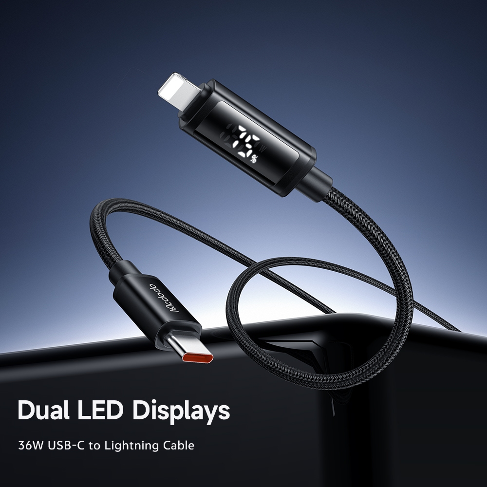 Mcdodo 100W/36W USB-C ถึง Lightning/Type C สาย Dual จอแสดงผล LED สําหรับ iP 16 Pro Max 15 124 13 12 11 Xr 8 7 6s CA-779 799 800 ราคา ถูกที่สุด ดีลบีเคเค แกลเลอรีภาพที่ 7