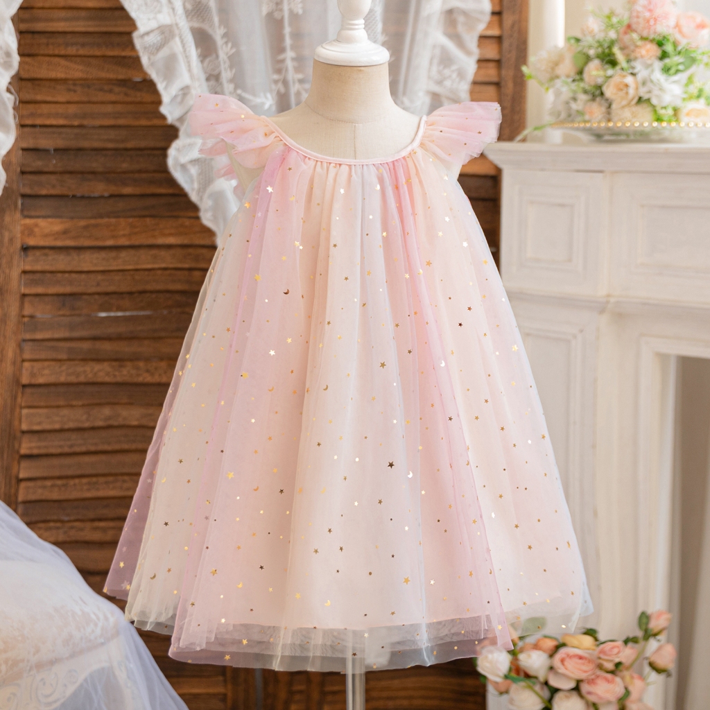 เจ้าหญิงสาว Elegant Tutu ชุดสาว Baptism วันเกิด Vestidos Fly แขนฤดูร้อนเสื้อผ้าเด็ก