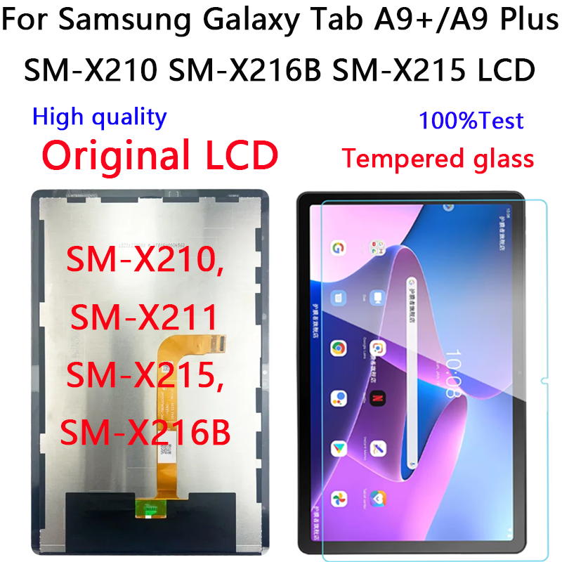 11.0 "LCD ต้นฉบับสําหรับ Samsung Galaxy Tab A9 +/A9 Plus SM-X210 SM-X216B SM-X215 SM-X211 จอแสดงผล Touch Screen Digitizer Assembly