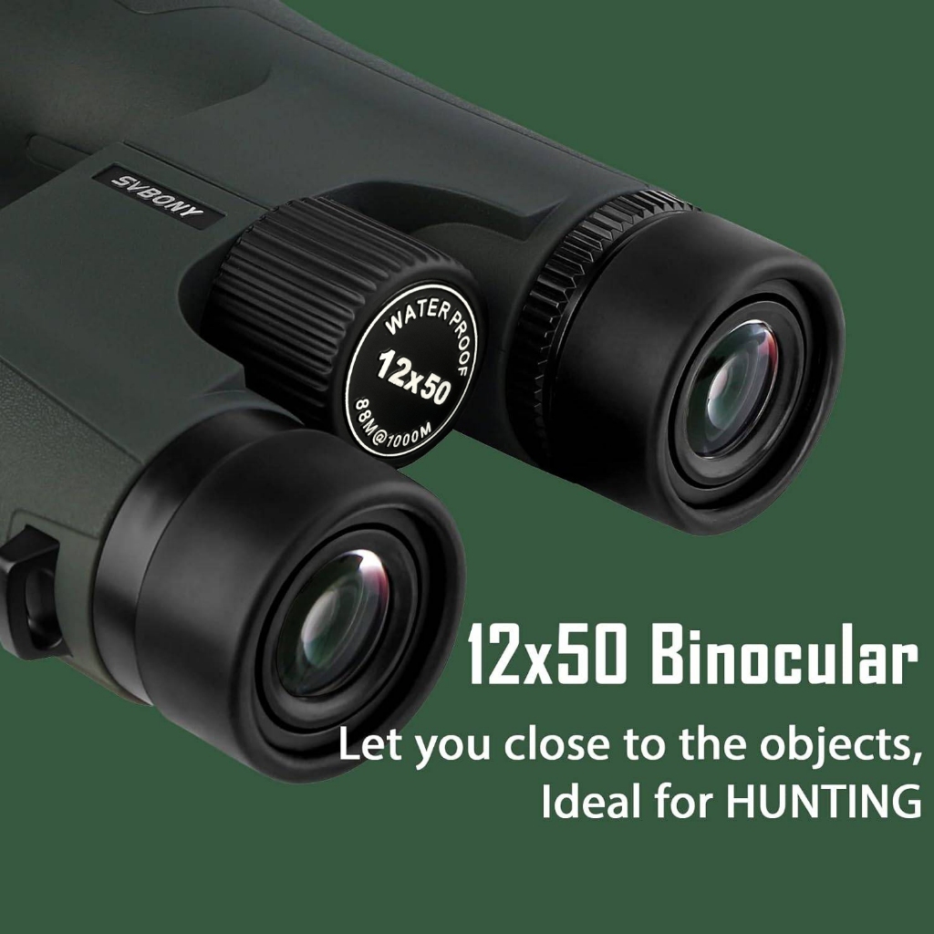 SVBONY SA203 HD กล้องส่องทางไกล 12x50 FMC BAK4 IPX7 ไนโตรเจนเติมกล้องโทรทรรศน์กันน้ําสําหรับ Camping ดาราศาสตร์ Stargazing Moon — صورة 4