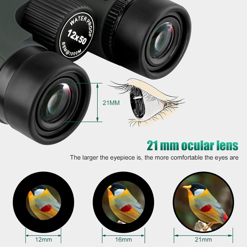SVBONY SA203 HD กล้องส่องทางไกล 12x50 FMC BAK4 IPX7 ไนโตรเจนเติมกล้องโทรทรรศน์กันน้ําสําหรับ Camping ดาราศาสตร์ Stargazing Moon — صورة 7