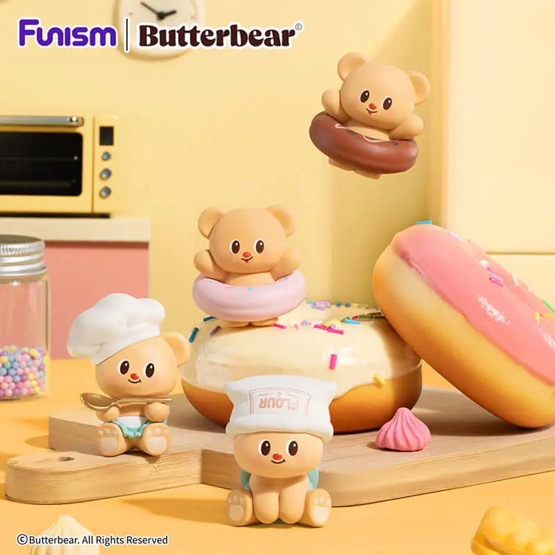 FUNISM Butterbear อบด้วย Love Series Cubby Face Plush Blind Box Action ของเล่นรูปของขวัญวันเกิดของเล่นเด็ก