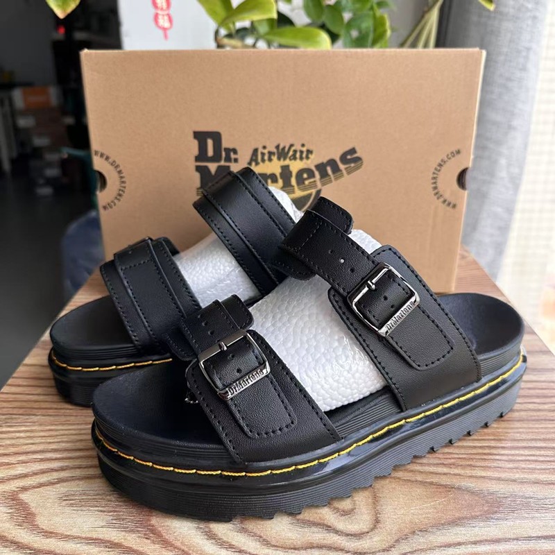 Dr Martens Mens Platform Sandals Women Dr. Martens Air Wair รองเท้าแตะหนังแท้ รองเท้าแตะ Unisex