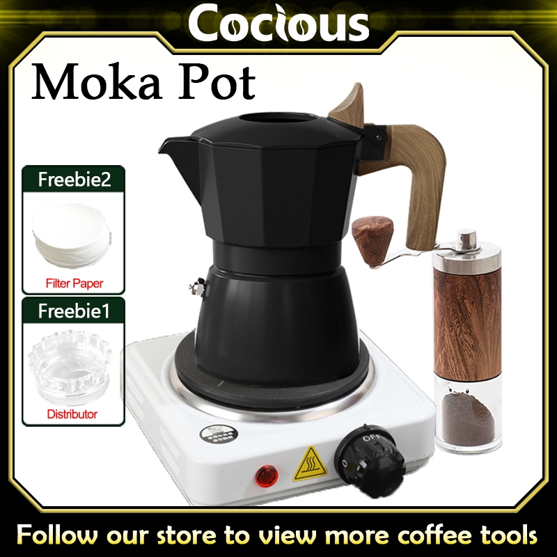 Mocha Set Double Valve Moka Pot กาต้มกาแฟสดพกพา French Extraction Coffee Pot Espresso Appliance