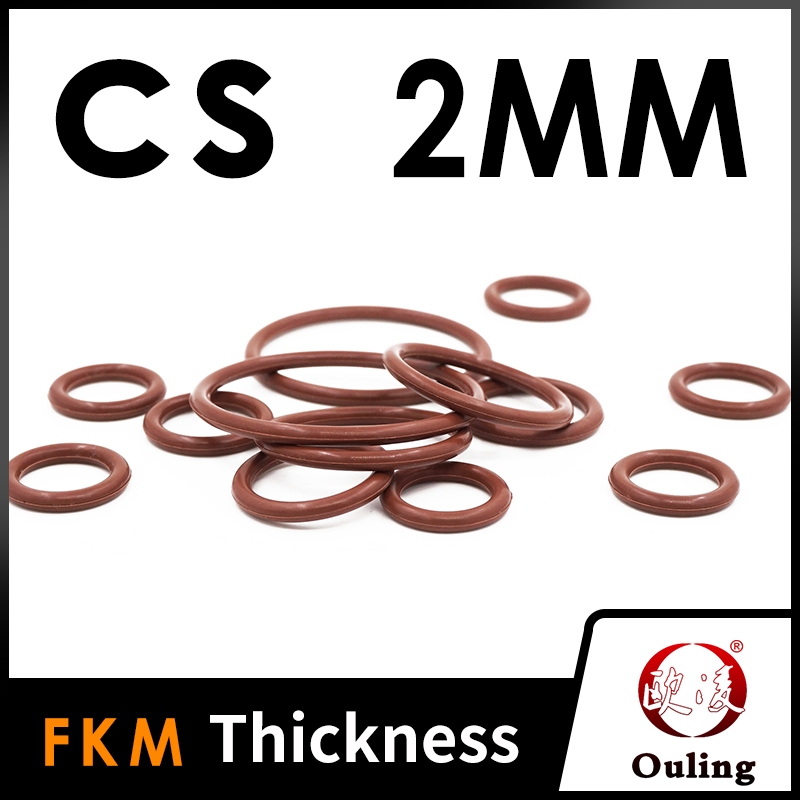 Ouling CS2mm สีน้ําตาล FKM OD5-38mm Fluororubber FPM โอริง แหวนซีลแหวน