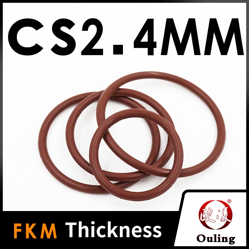 Ouling CS2.4mm สีน้ําตาล FKM OD8-65mm Fluororubber FPM O-Ring แหวนเครื่องซักผ้าแหวนปิดผนึก