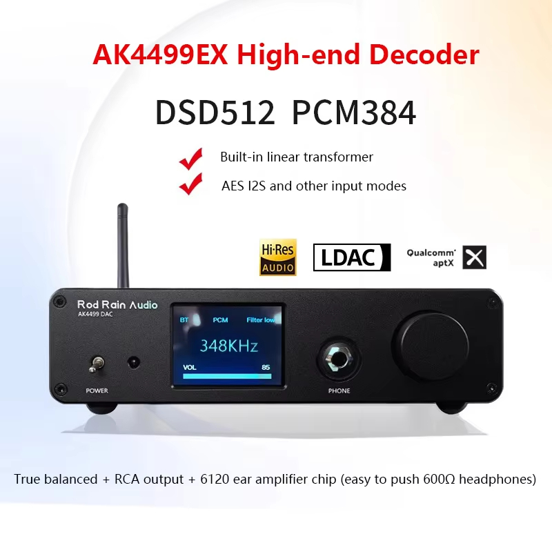 High-end ถอดรหัสเสียง AK4499EX DAC QCC3084 บลูทูธ 5.4 Volledig Geboalanceer HIFI Audiofiele ถอดรหัส 